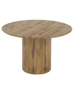 Masă de sufragerie MAHIR TIP 2, living, Ø 120 cm, MDF furniruit stejar | MobilaOK