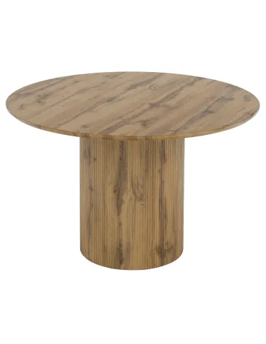 Masă de sufragerie MAHIR TIP 2, living, Ø 120 cm, MDF furniruit stejar | MobilaOK