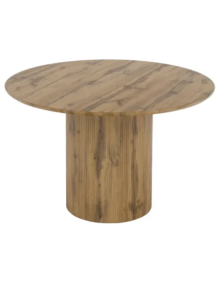 Masă de sufragerie MAHIR TIP 2, living, Ø 120 cm, MDF furniruit stejar | MobilaOK