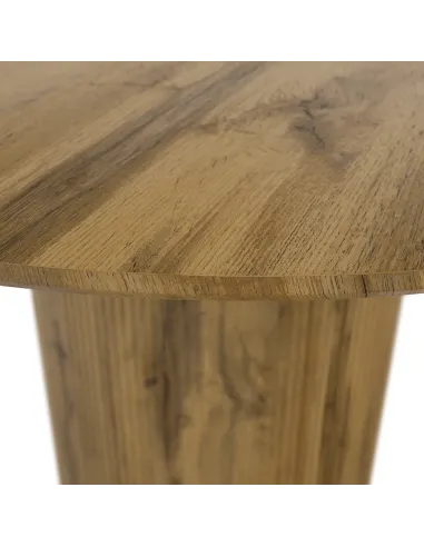 Masă de sufragerie MAHIR TIP 2, living, Ø 120 cm, MDF furniruit stejar | MobilaOK