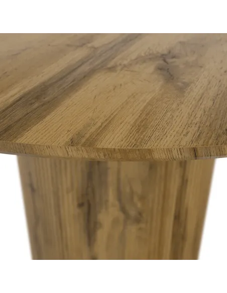 Masă de sufragerie MAHIR TIP 2, living, Ø 120 cm, MDF furniruit stejar | MobilaOK