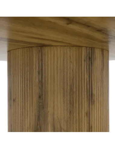 Masă de sufragerie MAHIR TIP 2, living, Ø 120 cm, MDF furniruit stejar | MobilaOK