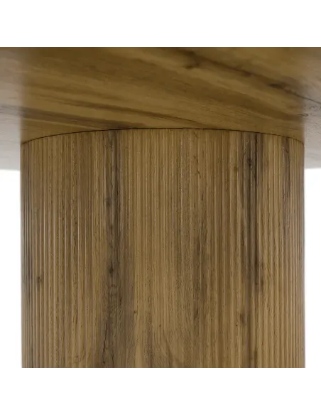 Masă de sufragerie MAHIR TIP 2, living, Ø 120 cm, MDF furniruit stejar | MobilaOK