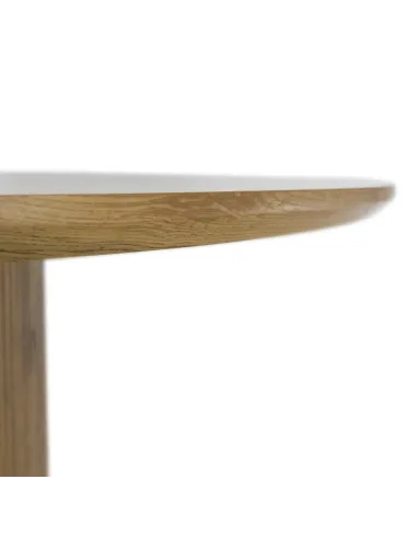 Masă de sufragerie MAHIR TIP 2, living, Ø 120 cm, MDF furniruit stejar | MobilaOK
