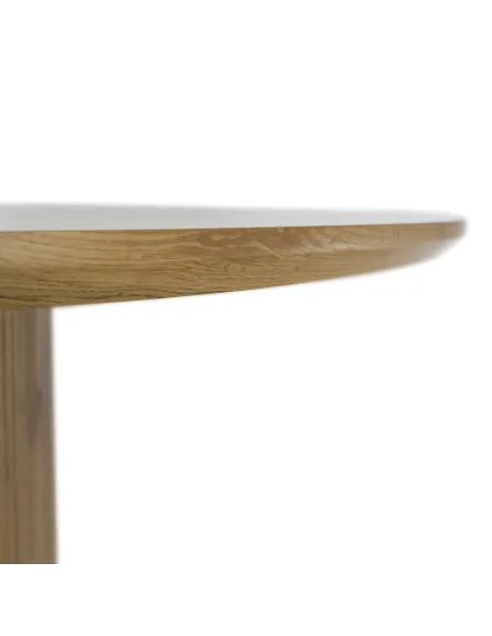 Masă de sufragerie MAHIR TIP 2, living, Ø 120 cm, MDF furniruit stejar | MobilaOK