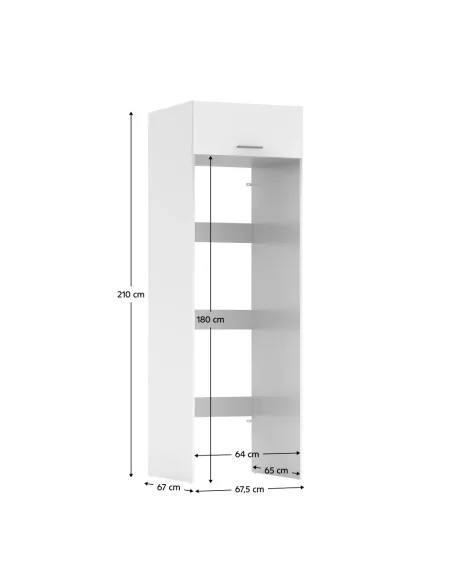 Dulap JERGI pentru baie/spălătorie, 67.5x67x210 cm, PAL melaminat | MobilaOK