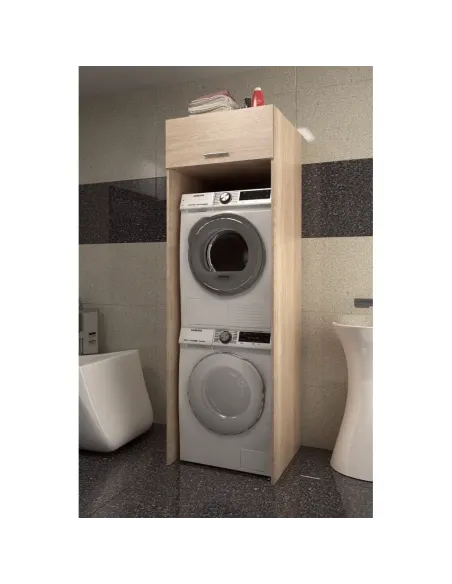 Dulap deasupra masinii de spalat, JERGI, baie/spalatorie, 67.5x67x210 cm, PAL, | MobilaOK