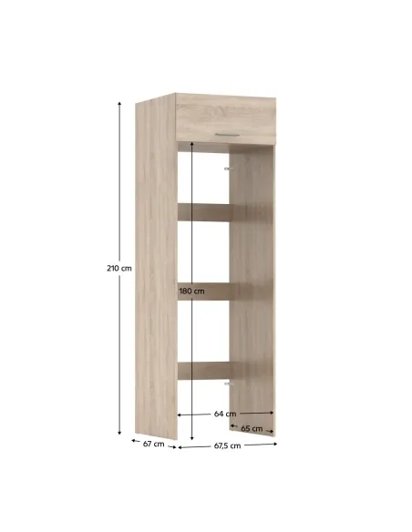 Dulap deasupra masinii de spalat, JERGI, baie/spalatorie, 67.5x67x210 cm, PAL, | MobilaOK