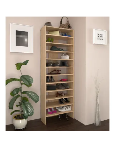 Raft înalt OSKI, pantofar dressing, 63x31x180 cm, PAL stejar sonoma | MobilaOK