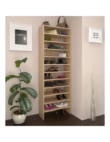 Raft înalt OSKI, pantofar dressing, 63x31x180 cm, PAL stejar sonoma | MobilaOK