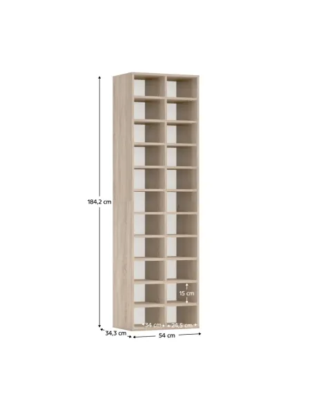 Raft înalt IGNO, hol/dormitor/birou, 54x34x184 cm, PAL melaminat | MobilaOK