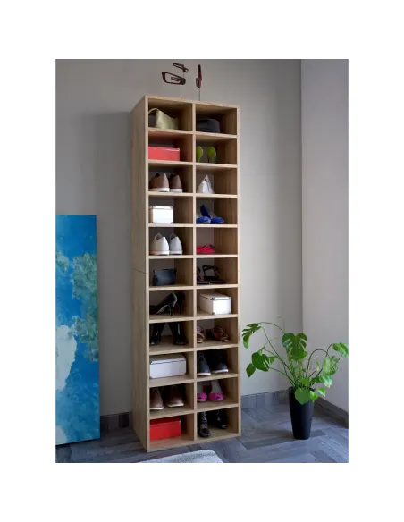 Raft înalt/pantofar IGNO, hol/dormitor, 54x34x184 cm, PAL laminat | MobilaOK