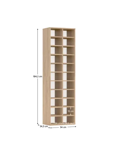 Raft înalt/pantofar IGNO, hol/dormitor, 54x34x184 cm, PAL laminat | MobilaOK