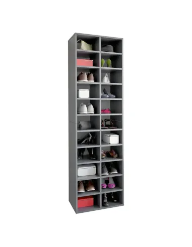 Raft înalt/pantofar IGNO, grafit, dormitor/hol, 54x34x184 cm, PAL melaminat | MobilaOK