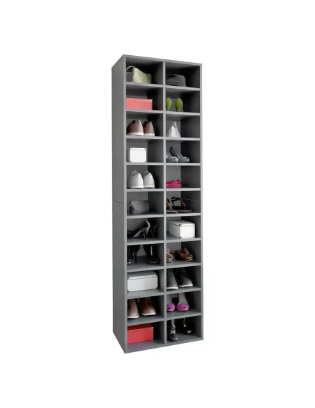 Raft înalt/pantofar IGNO, grafit, dormitor/hol, 54x34x184 cm, PAL melaminat | MobilaOK
