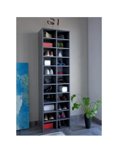 Raft înalt/pantofar IGNO, grafit, dormitor/hol, 54x34x184 cm, PAL melaminat | MobilaOK