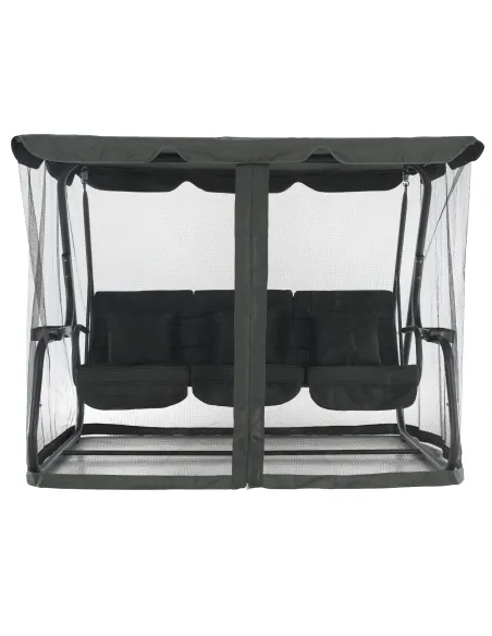 Leagăn de grădină MIJA, terasă/balcon, 219x130x168 cm, Metal și Poliester | MobilaOK