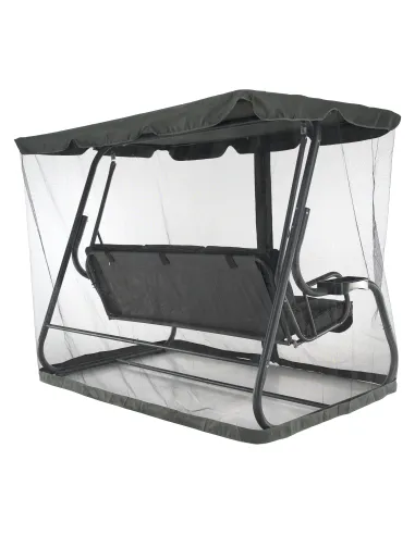 Leagăn de grădină MIJA, terasă/balcon, 219x130x168 cm, Metal și Poliester | MobilaOK