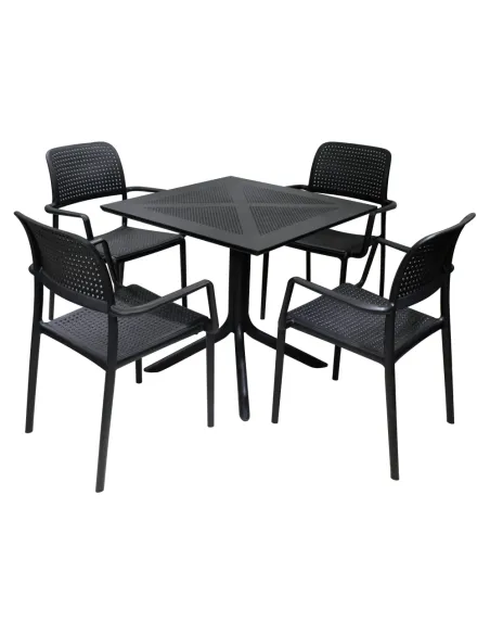 Masă de grădină DENTON NEW, interior/exterior, 79.5x79.5x74.5 cm, Plastic | MobilaOK