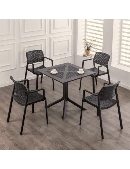 Masă de grădină DENTON NEW, interior/exterior, 79.5x79.5x74.5 cm, Plastic | MobilaOK