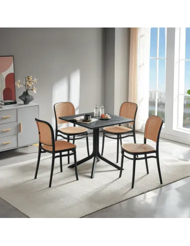 Masă de grădină DENTON NEW, interior/exterior, 79.5x79.5x74.5 cm, Plastic | MobilaOK