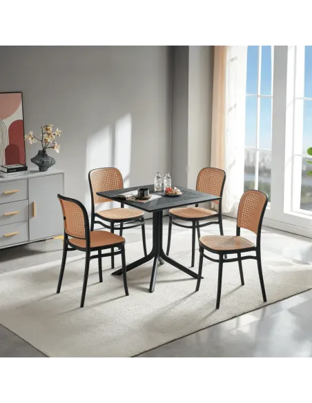 Masă de grădină DENTON NEW, interior/exterior, 79.5x79.5x74.5 cm, Plastic | MobilaOK
