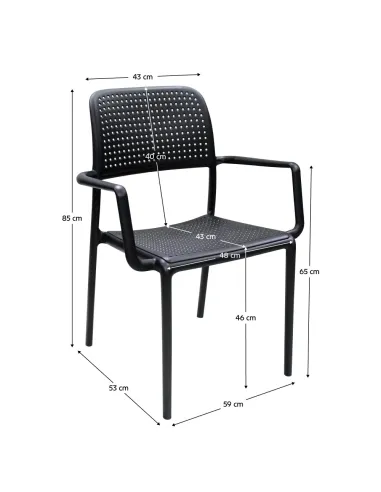 Scaun, DENTON NEW, interior & exterior, 59x53x85 cm, Plastic | MobilaOK
