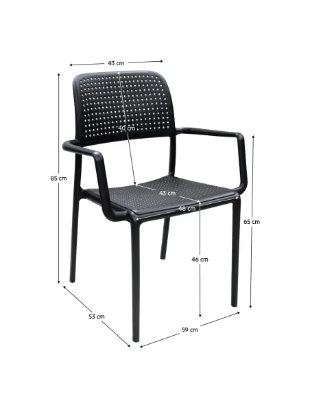 Scaun, DENTON NEW, interior & exterior, 59x53x85 cm, Plastic | MobilaOK