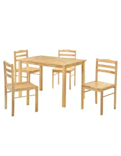 Set de sufragerie KONDELA, living, 110x70.3x76 cm, lemn masiv natural | MobilaOK
