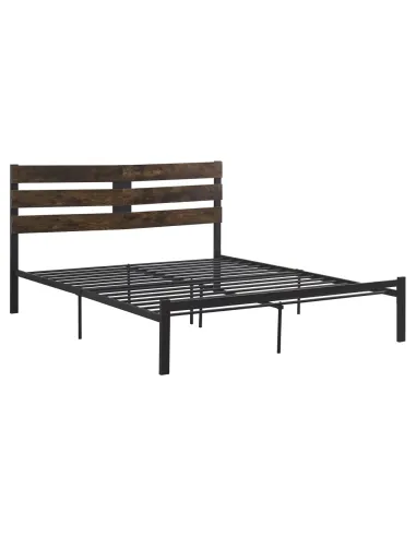 Pat ANEYA, dormitor, 180x200, stejar rustic/metal | MobilaOK