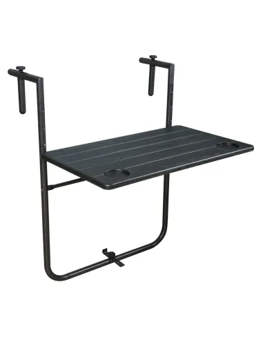 Masă pliantă balcon UZOR, neagră, 60x61x83.5 cm, oțel/plastic | MobilaOK
