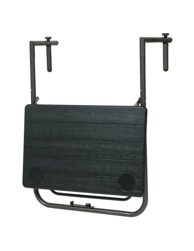 Masă pliantă balcon UZOR, neagră, 60x61x83.5 cm, oțel/plastic | MobilaOK