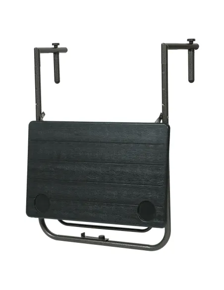 Masă pliantă balcon UZOR, neagră, 60x61x83.5 cm, oțel/plastic | MobilaOK