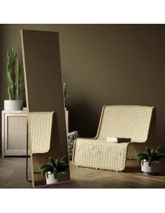 Oglindă de podea LUSET, dormitor/hol/living, 44x35x154 cm, metal/plastic | MobilaOK 2