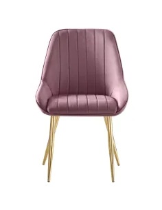 Scaun PERLIA dining, 56x62x89 cm, catifea velvet/crom auriu | MobilaOK 2
