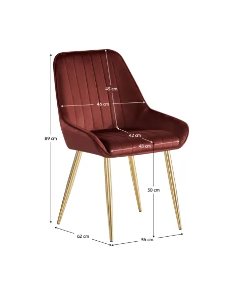 Scaun Dining PERLIA, sufragerie/dining, 56x62x89 cm, catifea/crom | MobilaOK
