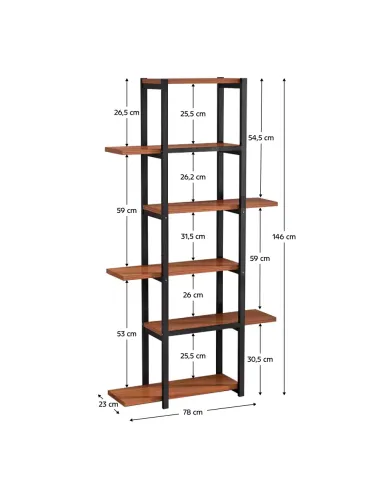 Raft, LEMY, living/dormitor/birou, 78x23x146 cm, Fier/MDF | MobilaOK