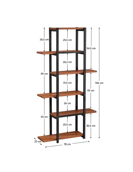 Raft, LEMY, living/dormitor/birou, 78x23x146 cm, Fier/MDF | MobilaOK