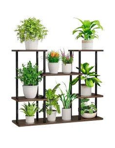 Suport pentru plante LEDER, living/balcon, 80x24x65.5 cm, Fier/MDF | MobilaOK