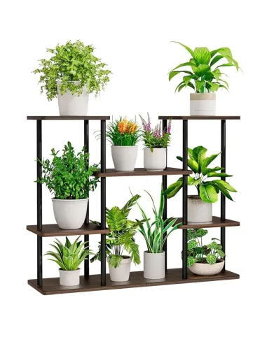 Suport pentru plante LEDER, living/balcon, 80x24x65.5 cm, Fier/MDF | MobilaOK