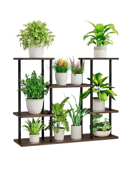 Suport pentru plante LEDER, living/balcon, 80x24x65.5 cm, Fier/MDF | MobilaOK
