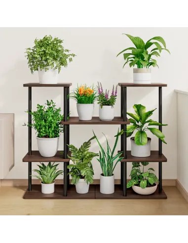 Suport pentru plante LEDER, living/balcon, 80x24x65.5 cm, Fier/MDF | MobilaOK