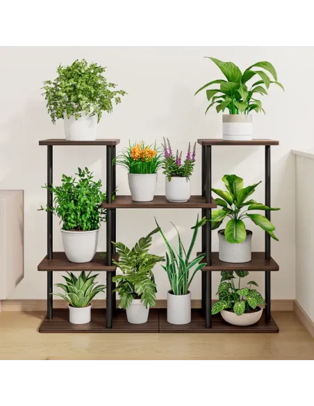 Suport pentru plante LEDER, living/balcon, 80x24x65.5 cm, Fier/MDF | MobilaOK