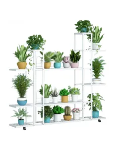 Raft, LASKIA, depozitare living/birou, 120x27x114.5 cm, Metal si Plastic | MobilaOK
