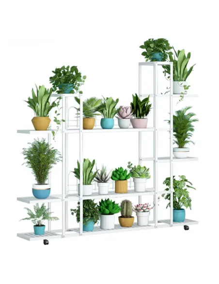 Raft, LASKIA, depozitare living/birou, 120x27x114.5 cm, Metal si Plastic | MobilaOK