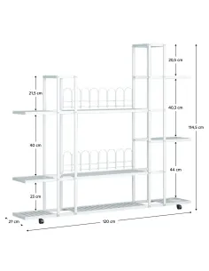 Raft, LASKIA, depozitare living/birou, 120x27x114.5 cm, Metal si Plastic | MobilaOK 2