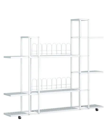 Raft, LASKIA, depozitare living/birou, 120x27x114.5 cm, Metal si Plastic | MobilaOK