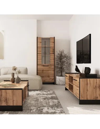 Măsuță TV AMONI 2D pentru living, 159x45x50 cm, PAL melaminat | MobilaOK