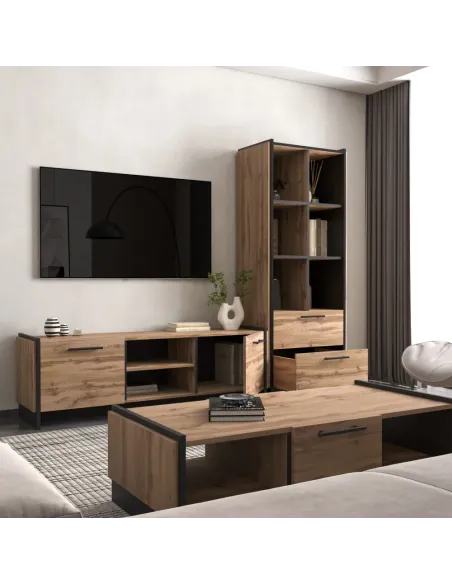 Măsuță TV AMONI 2D pentru living, 159x45x50 cm, PAL melaminat | MobilaOK
