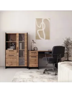 Vitrină, AMONI, living/hol, 96x45x150 cm, PAL melaminat | MobilaOK 2